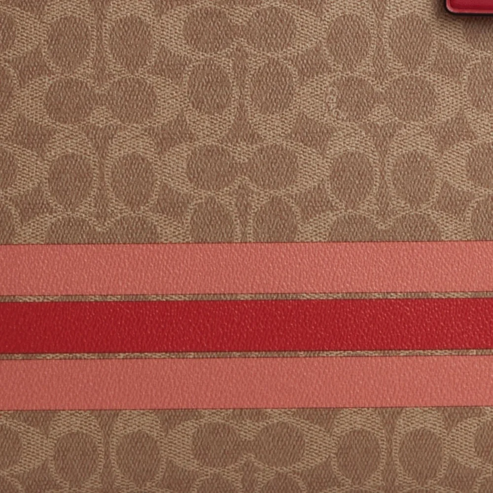 Coach City Tote Bag In Signature Canvas With Stripe PLUS Wallet NWT - Picture 5 of 5